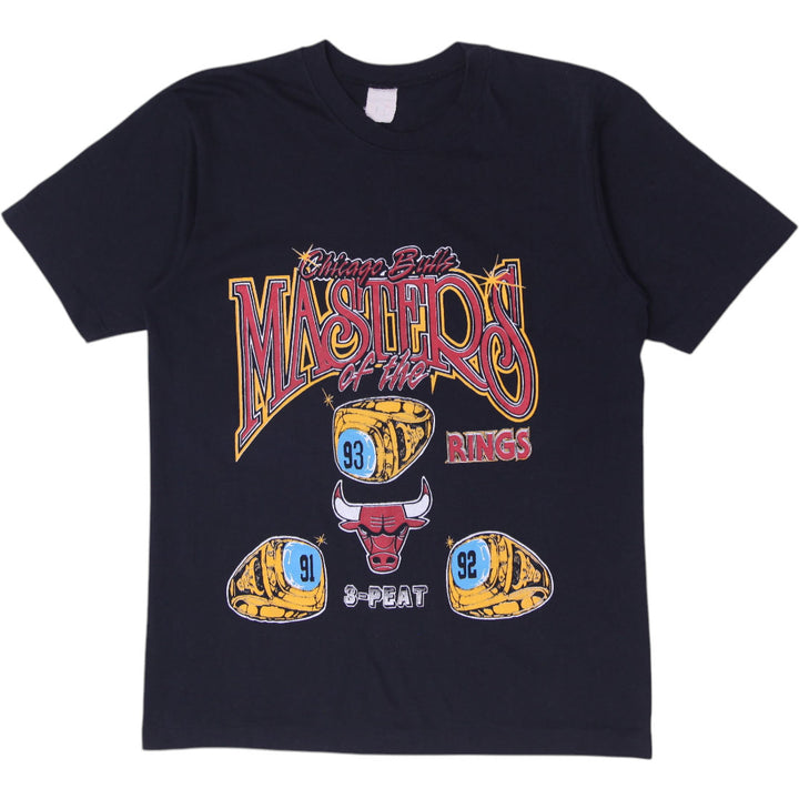 Vintage 90s Chicago Bulls Masters Of The Rings 3 Peat Championship Single Stitch T-Shirt