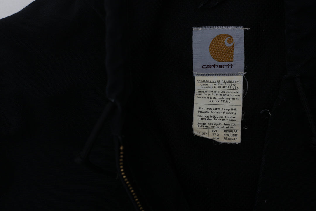 Vintage Carhartt J131BLK Canvas Zip Up Hooded Jacket