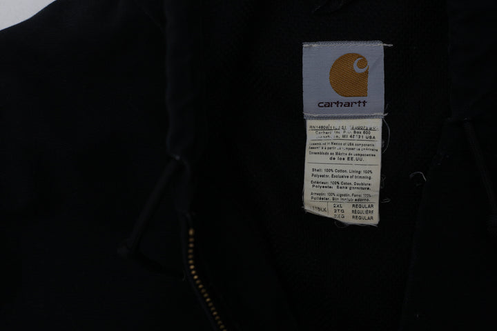 Vintage Carhartt J131BLK Canvas Zip Up Hooded Jacket