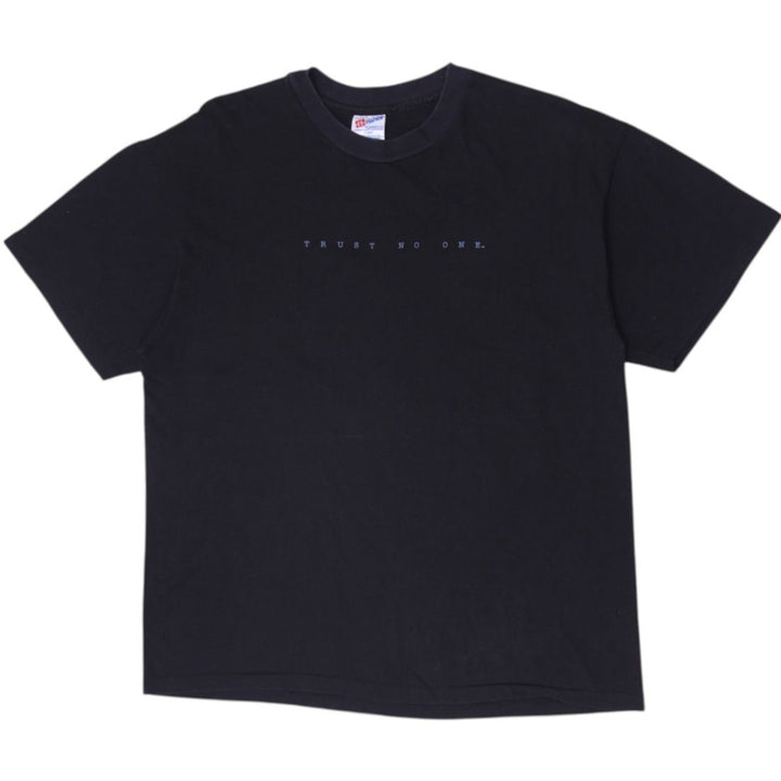 Vintage Hanes 90s The X-Files Trust No One Sci-Fi TV Promo T-Shirt Size XL