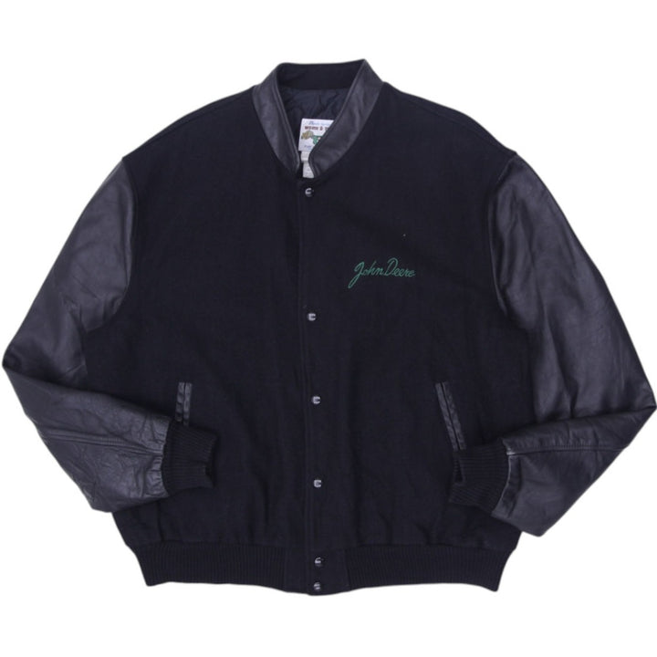 Vintage John Deere Varsity Wool Blend Leather Sleeve Jacket 2XL | Migration_Jackets | Fashion Rerun
