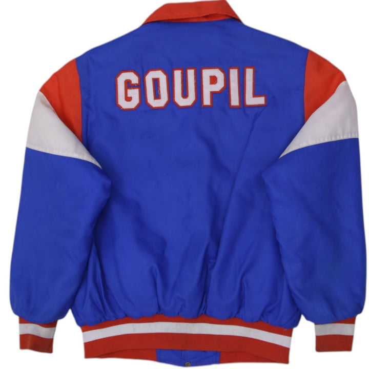 Vintage Shain 90s NHL Hockey Oilers Button Jacket | Migration_Jackets - Side View | Fashion Rerun
