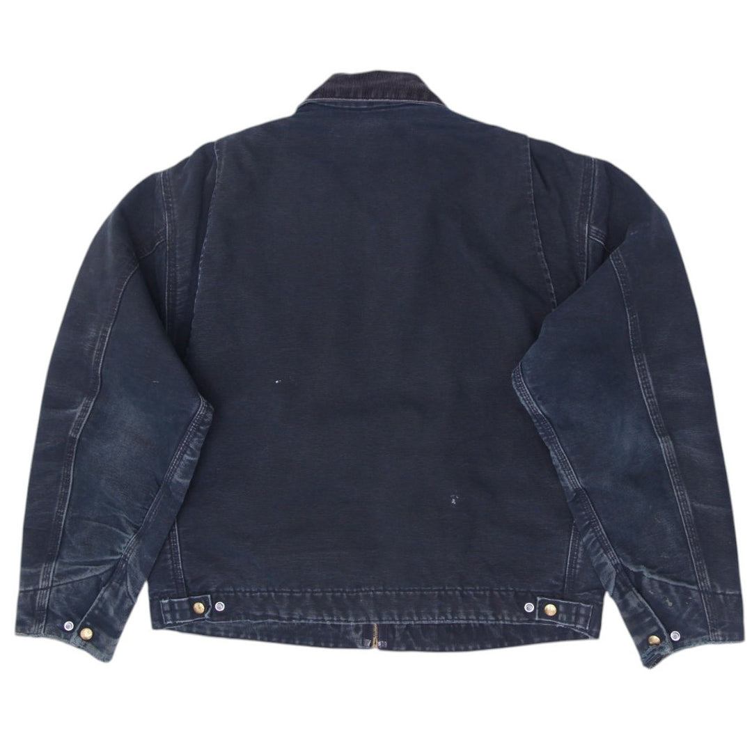 Vintage Carhartt J01 BLK Distressed Blanket Lined Detroit Jacket USA