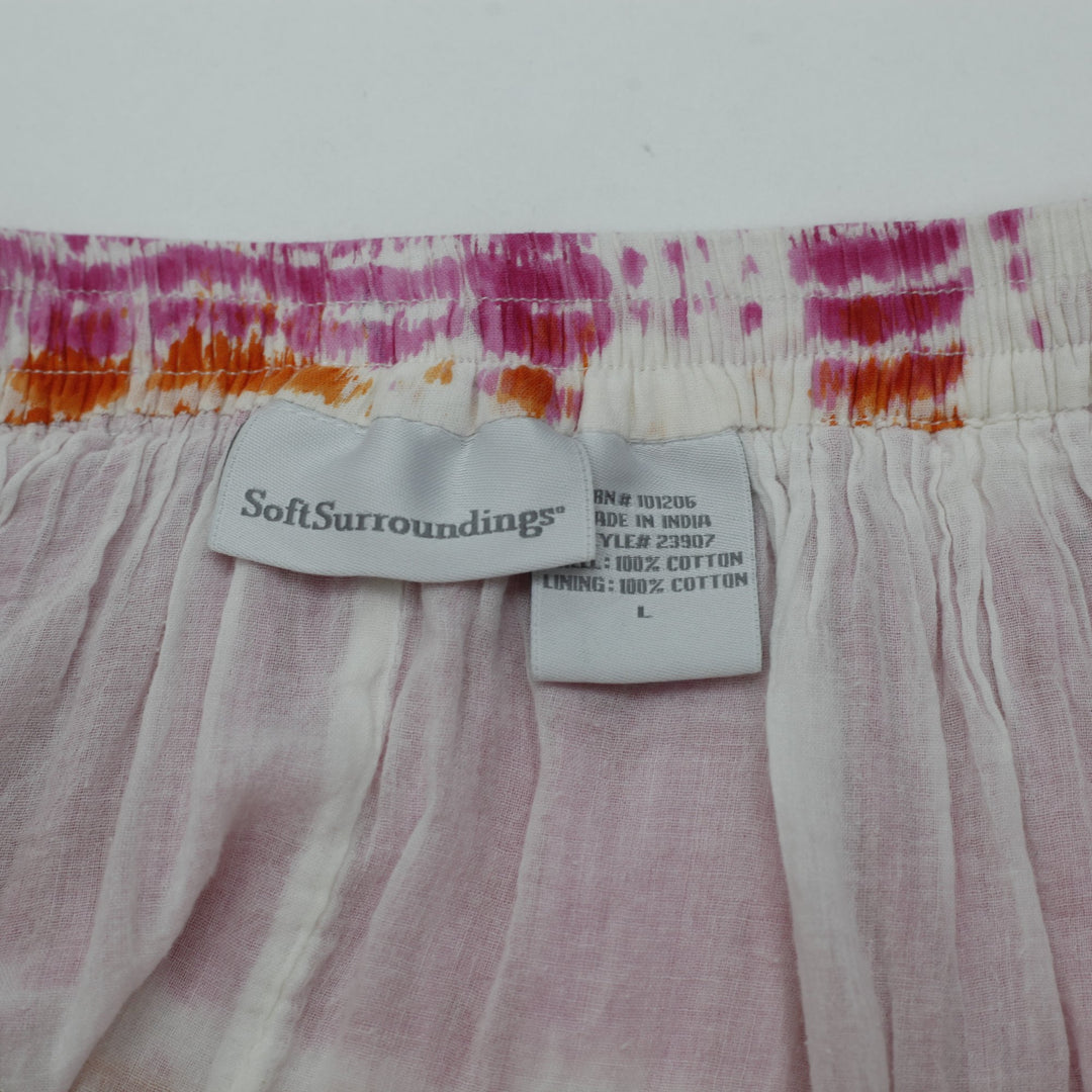Y2K Ladies Soft Surroundings Skirt Multicolor Tie Dye Size L