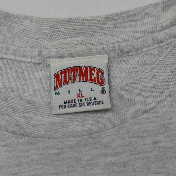 Vintage 1993 Nutmeg New England Patriots Jack Davis T-Shirt  Made in USA Size XL | Migration_T-Shirts - Back | Fashion Rerun
