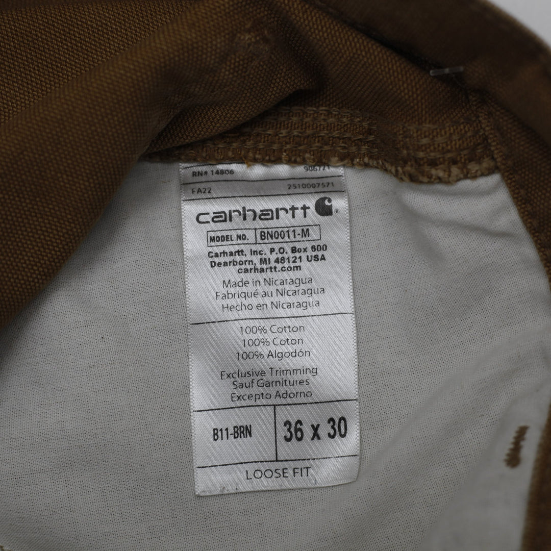 Mens Carhartt B11-BRN Loose Fit Workwear Pants Size 36 x 30