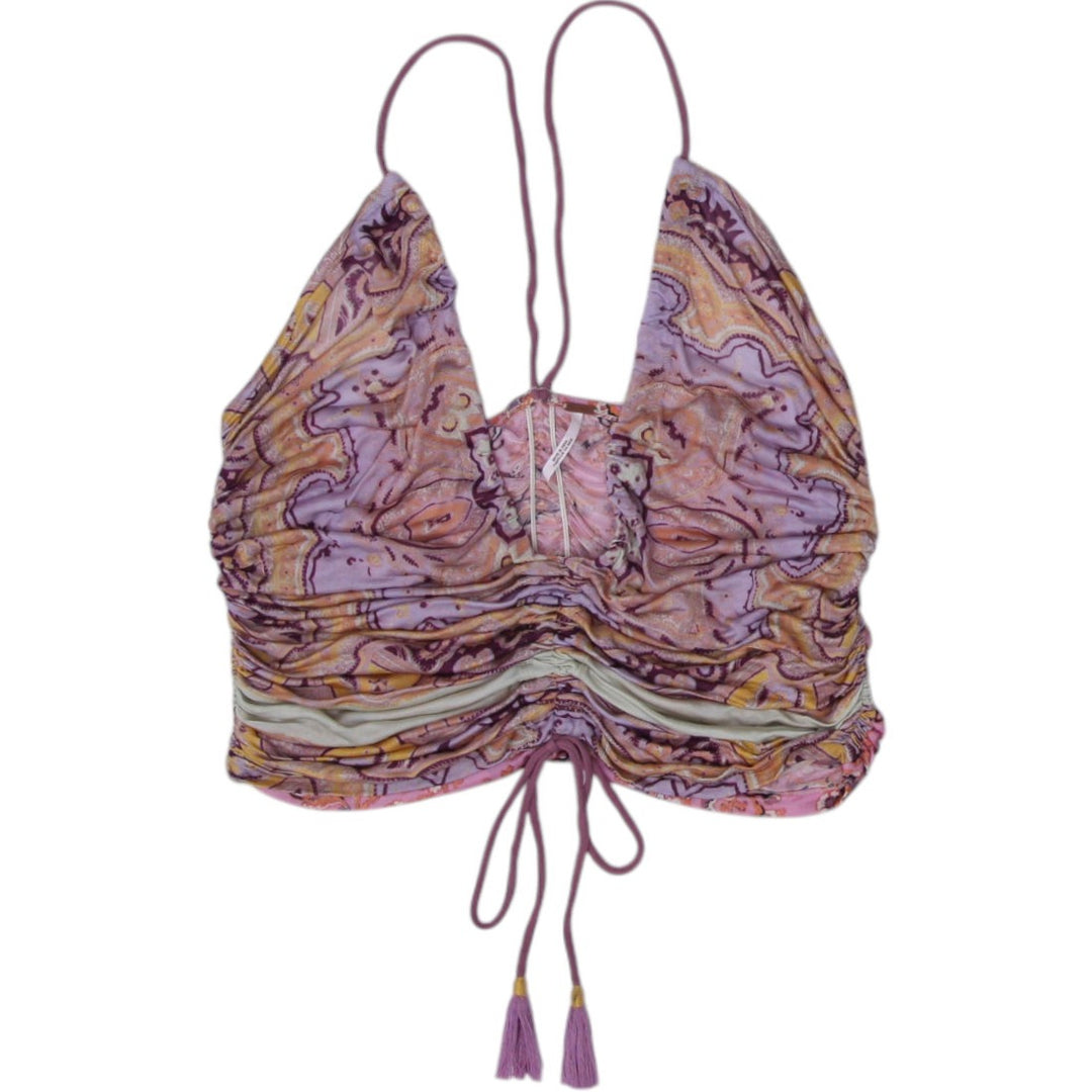 Y2K Ladies Multi Color Tie Dye Ruched Strappy Crop Top Size S/P | Migration_Tops | Fashion Rerun