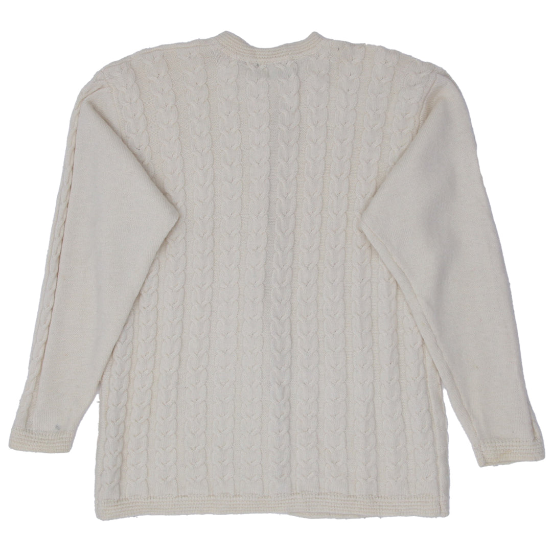 Vintage Quissett Cove Cable Knit Wool Cardigan Sweater Ladies - Fashion Rerun Vintage Migration_Sweaters