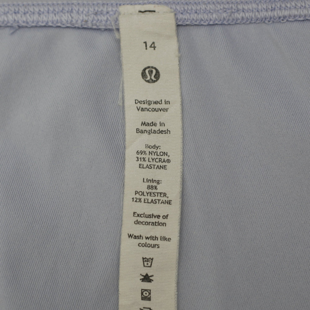 Ladies Lululemon High-Rise Leggings Light Lavender Pastel Blue Athletic Tights Size 14