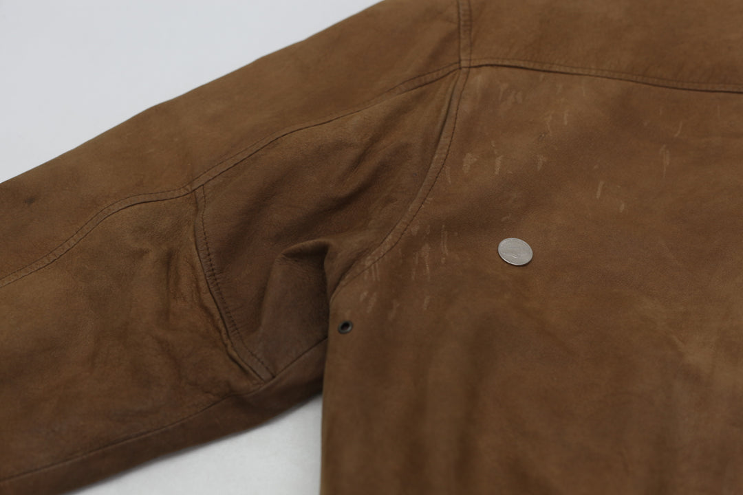 Vintage 90s Streetwear Suede Leather Pelle Cuir Jacket