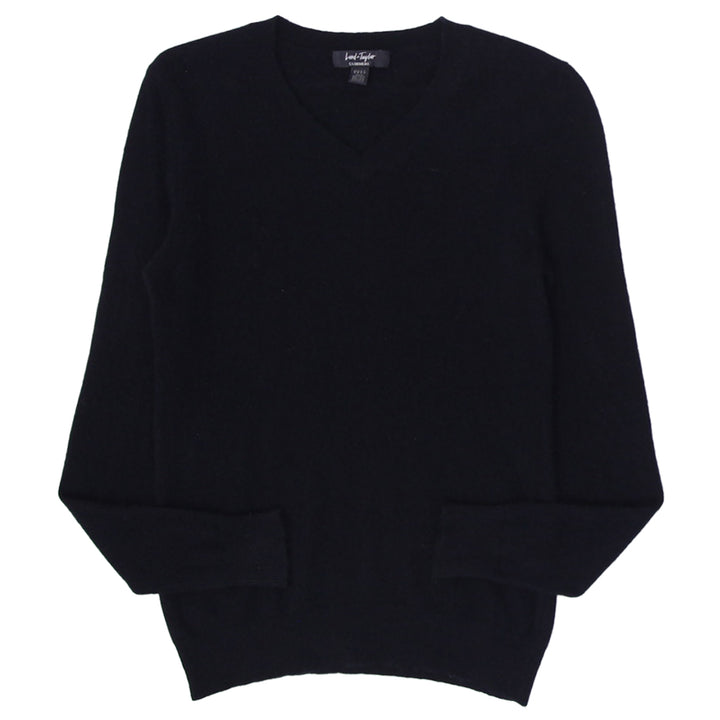 Ladies Lord & Taylor 100% Cashmere Black Sweater