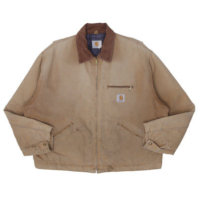 Vintage Carhartt Sandstone Detroit Jacket-Blanked Lined Curdoroy Collar - Fashion Rerun Vintage Migration_Jacket