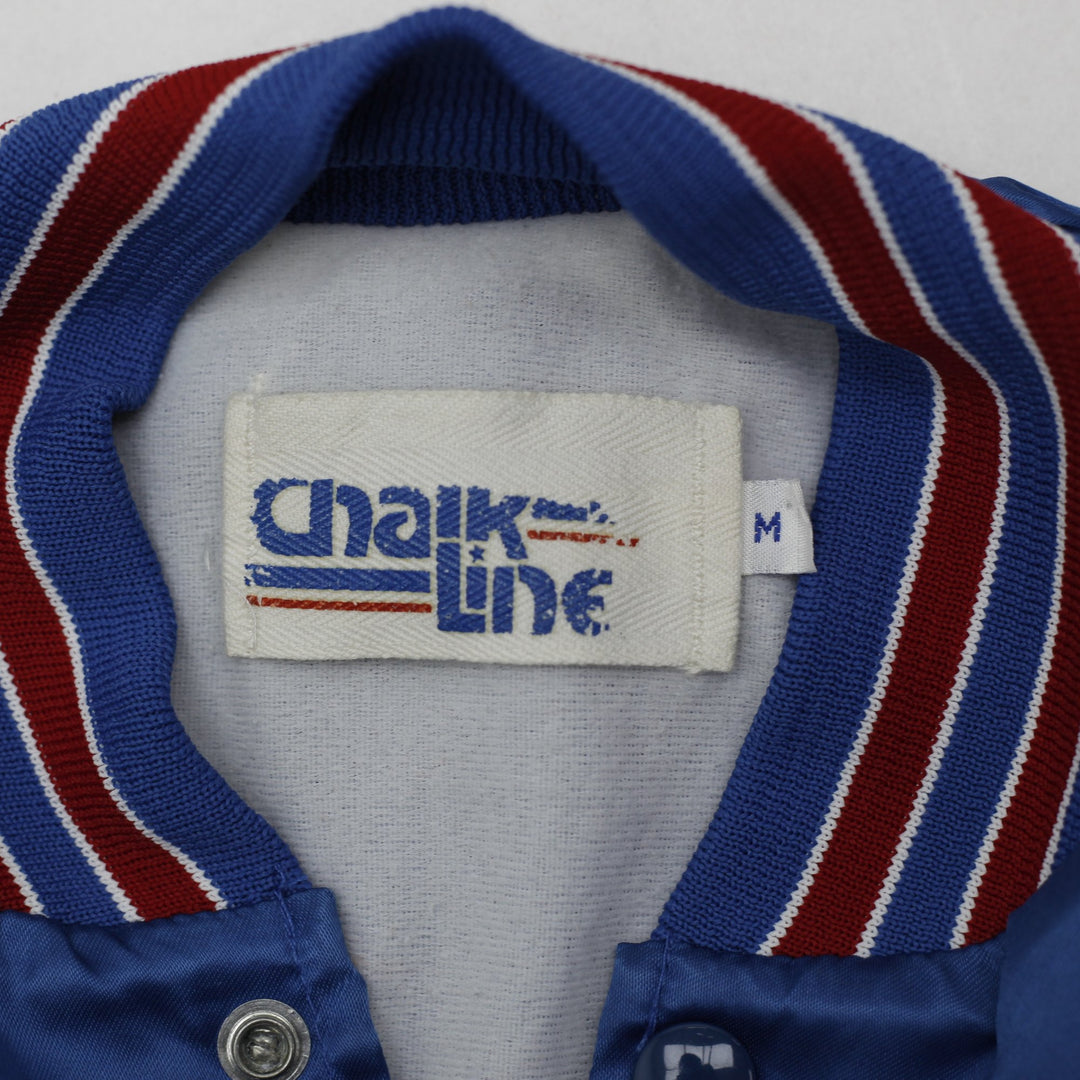 Vintage 90s Chalk Line Chicago Cubs Blue Bomber Jacket MLB Size M | Migration_Jackets - Back View | Fashion Rerun
