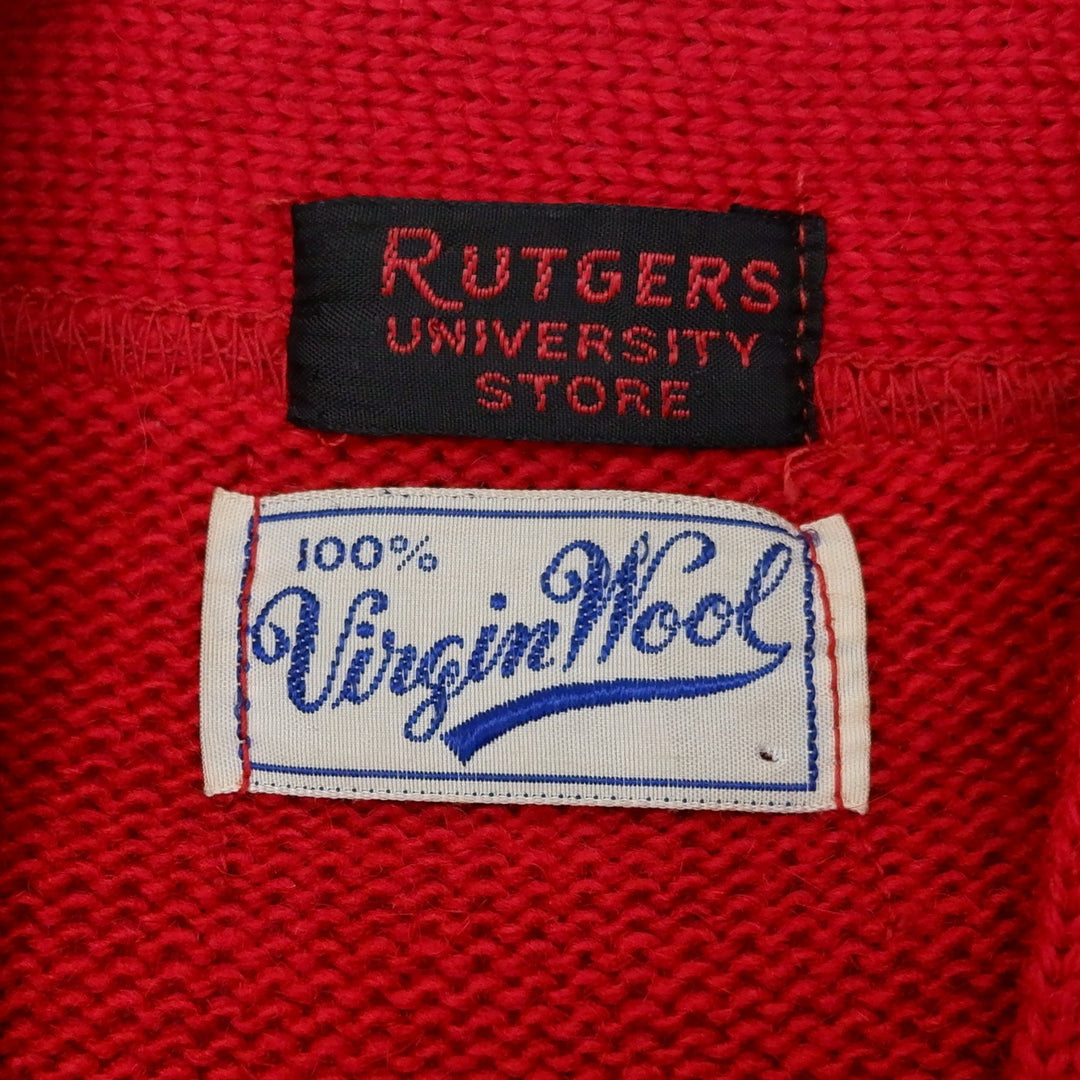 Vintage Letterman 100% Virgin Wool Knit Cardigan Sweater