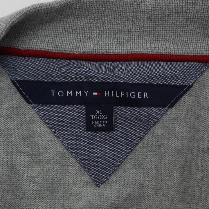 Mens Tommy Hilfiger Heather Grey V-Neck Button-Up Cardigan Sweater Size XL