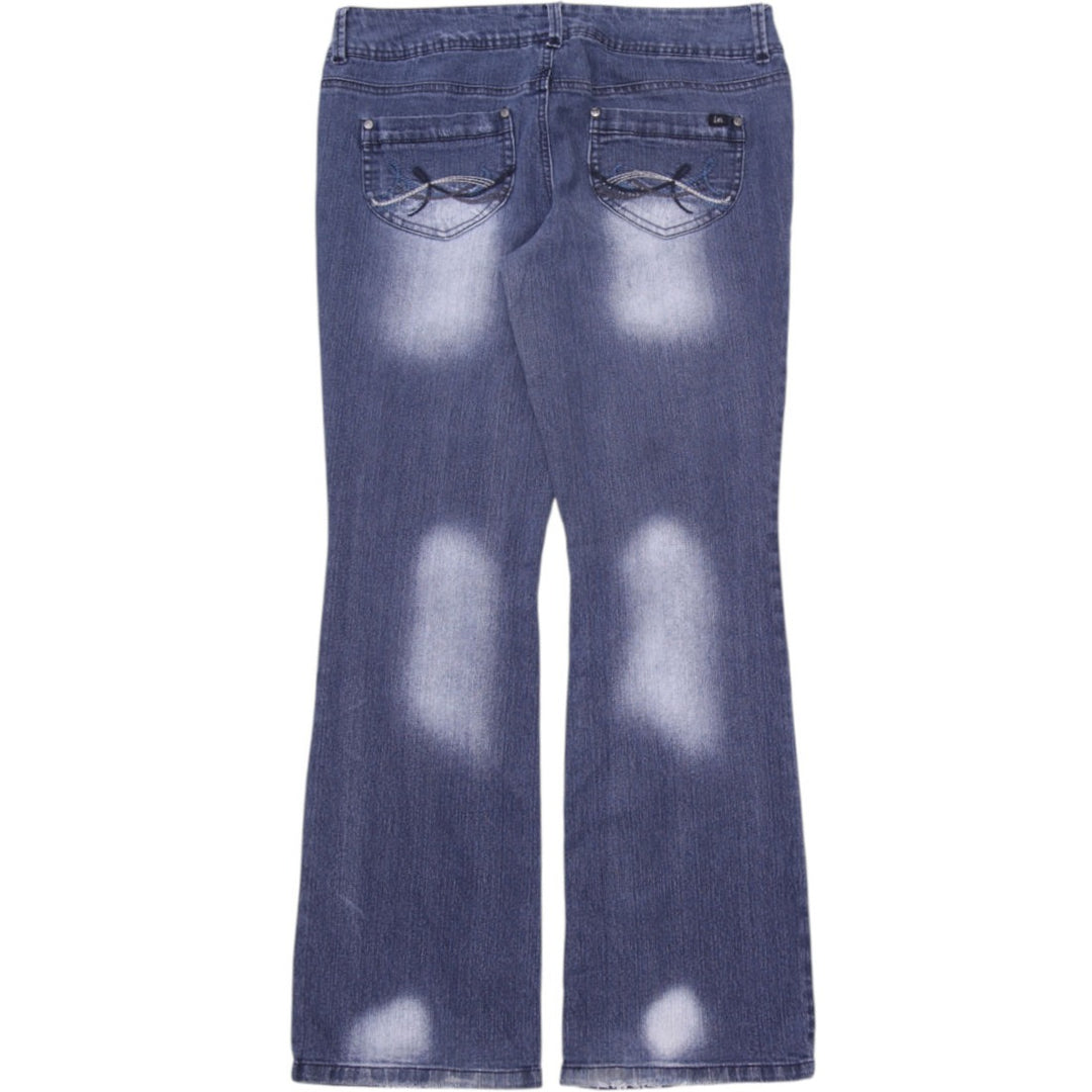 Y2K Ladies LEI Whiskered Thighs Front Pocket Detail Bootcut Jeans Size 13
