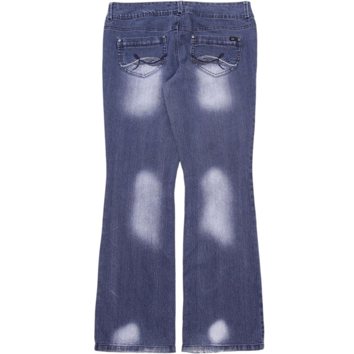 Y2K Ladies LEI Whiskered Thighs Front Pocket Detail Bootcut Jeans Size 13