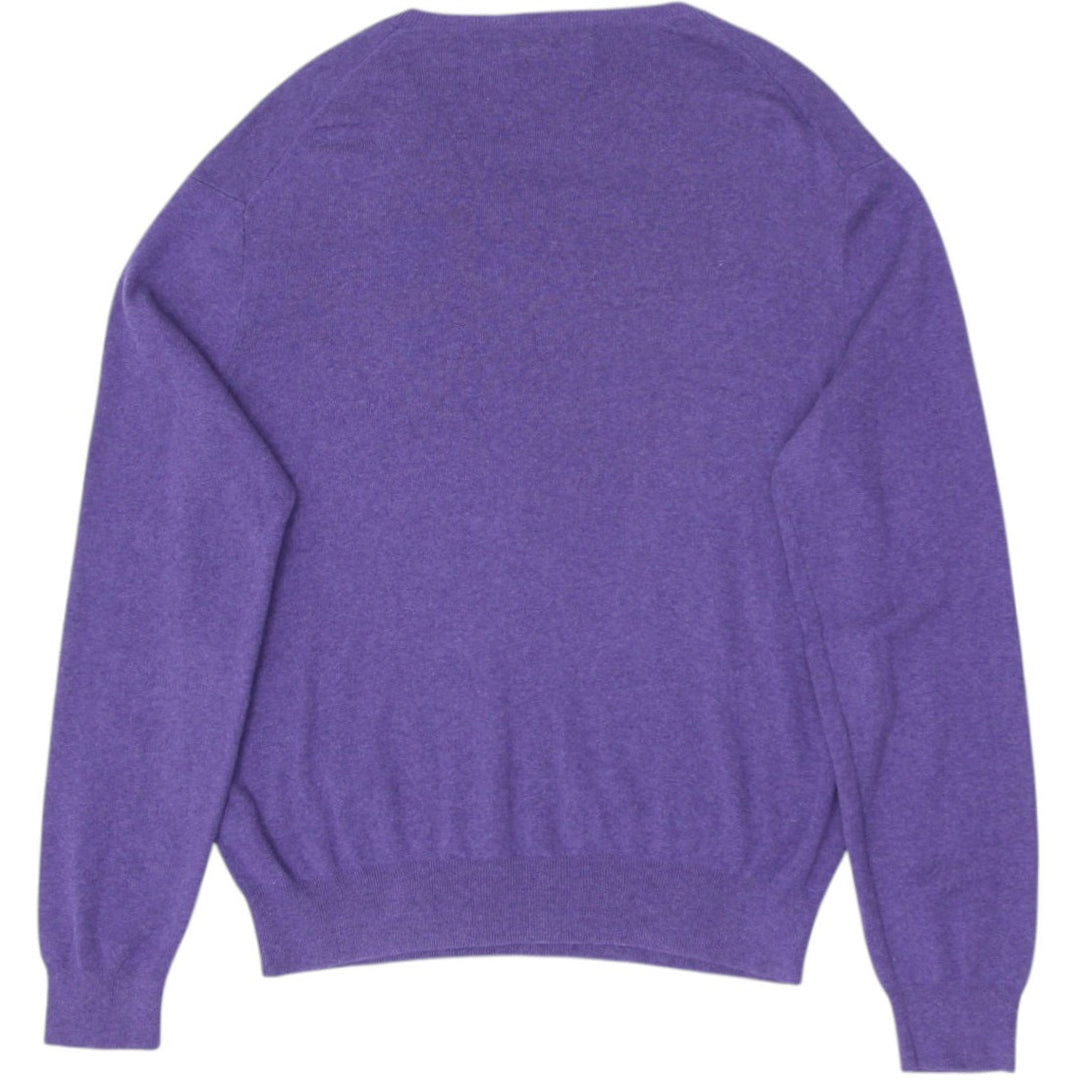 Mens Polo By Ralph Lauren Purple V-Neck Pima Cotton Knitwear Sweater | Migration_Knitwear & Sweaters RL Colle | Fashion Rerun