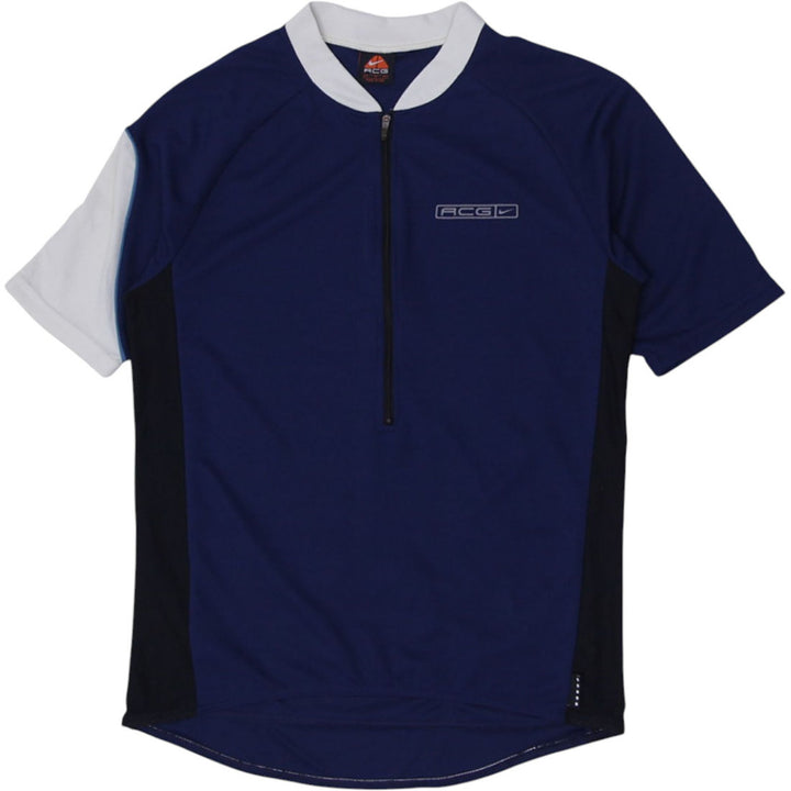 Vintage Mens Nike ACG Cycling Jersey Navy Blue 1/2 Zip