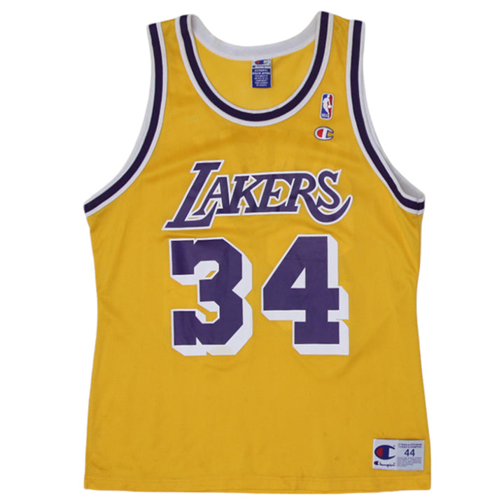 Vintage NBA Champion Lakers #34 O'Neal Jersey - Fashion Rerun Vintage Migration_Jersey