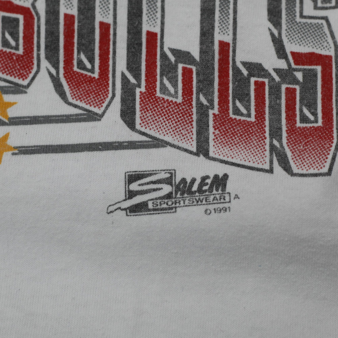 Vintage 1991 Chicago Bulls NBA World Champions Caricature Single Stitch T-Shirt White L | Migration_T-Shirts | Fashion Rerun