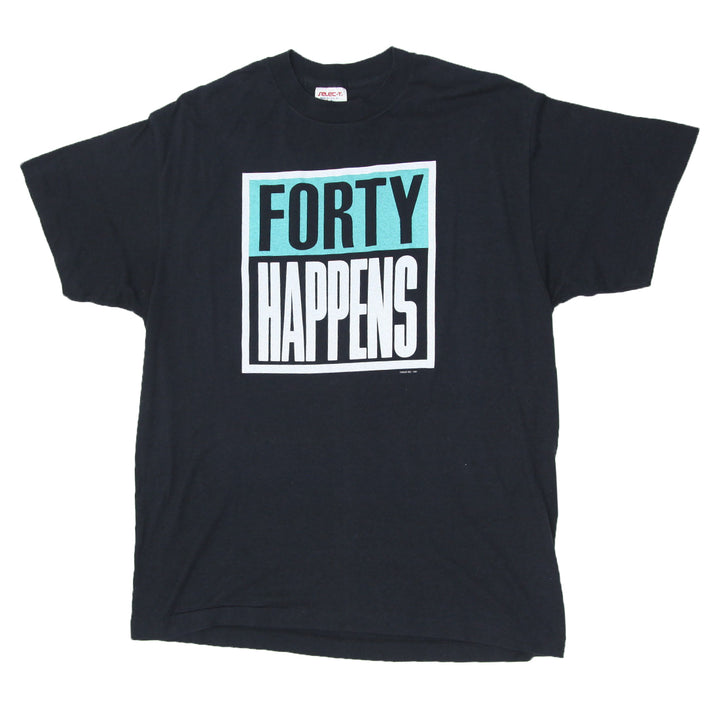 1989 Vintage Forty Happens Funny T-Shirt S.Stitch Made in USA Tee Jays XL | Migration_T-Shirt UAENAT40 | Fashion Rerun