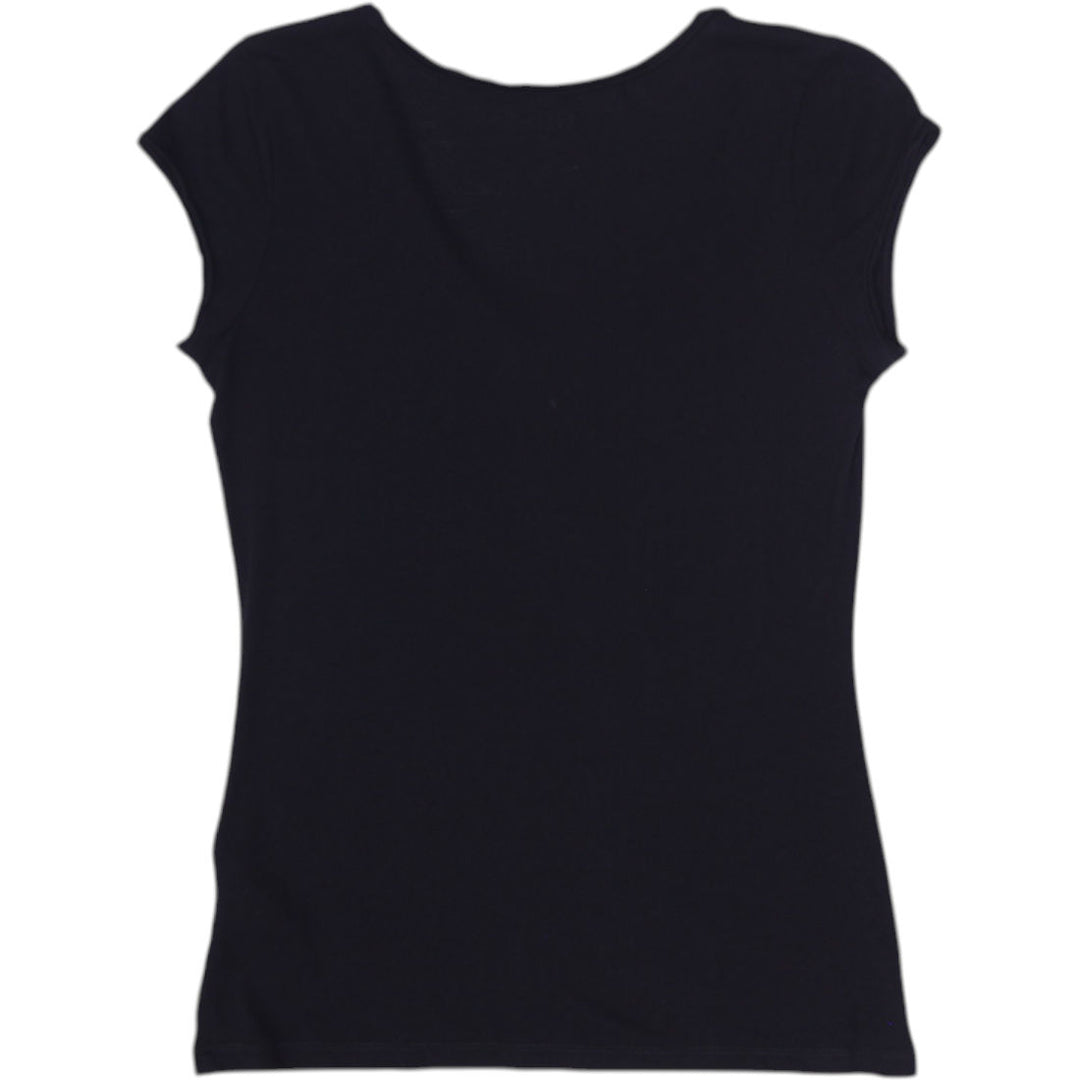 Y2K Ladies Guess Graphic V-Neck Tee Size M | Migration_Y2K Tops - Side View | Fashion Rerun