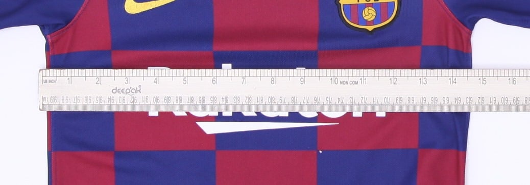 BOYS Barcelona Nike Checkered La Liga Soccer Jersey Size S