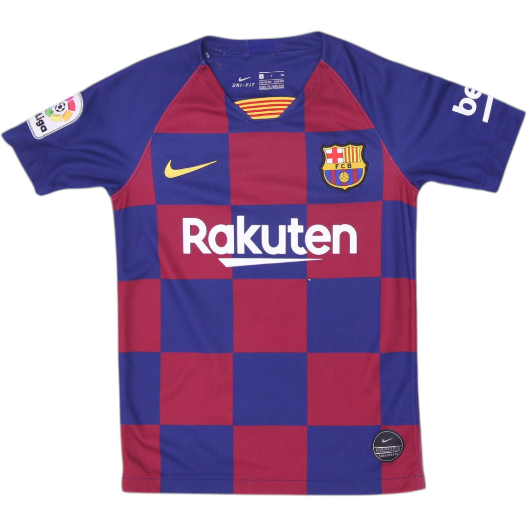 BOYS Barcelona Nike Checkered La Liga Soccer Jersey Size S