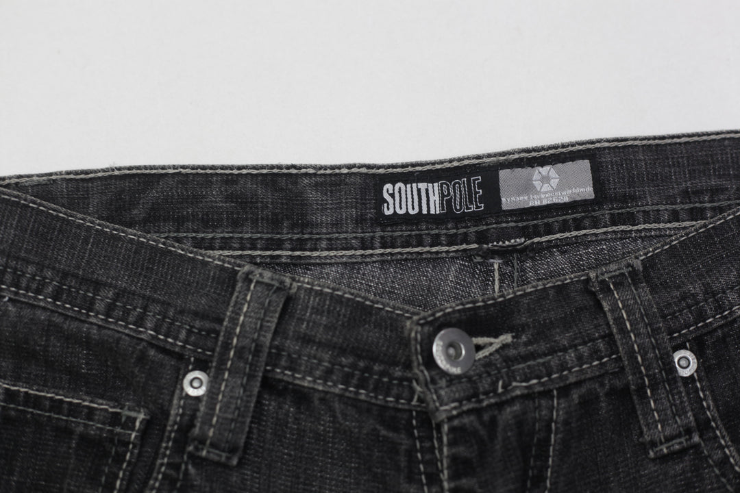 Y2K Mens Southpole Embroidered Pocket Straight Leg Jeans