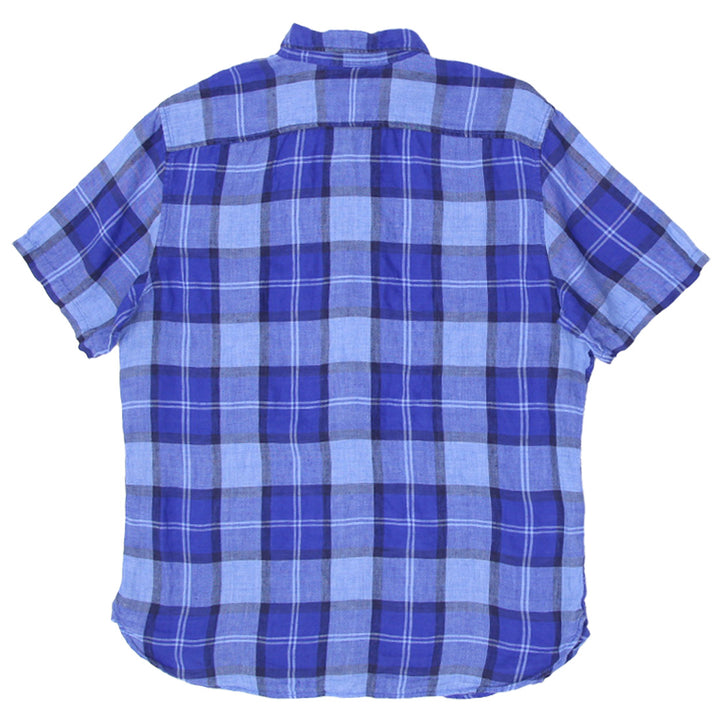 Mens Banana Republic 100% Linen Camden Fit Flannel Shirt