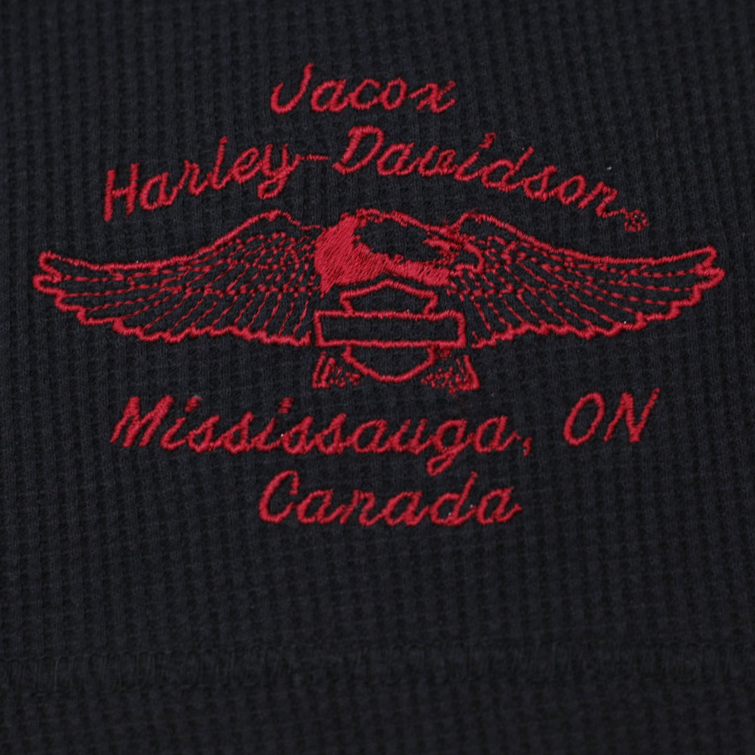 Ladies Harley Davidson Mock Neck Long Sleeve T-Shirt Black Size S