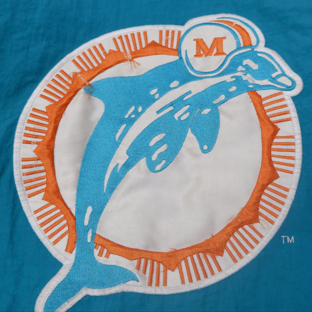 Vintage Miami Dolphins Starter Pro Line 1/2 Zip Hooded Puffer Coat Teal