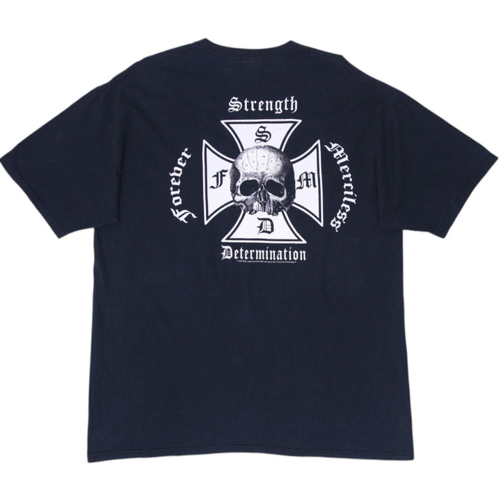 Mens Anvil Black Label Society Skull Graphic T-Shirt Size 2XL | Migration_T-Shirts - Side View | Fashion Rerun