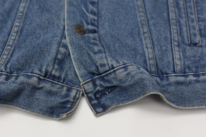 Vintage Levi Strauss 75515-0212 Orange Tab Harley Davidson Patched Denim Jacket