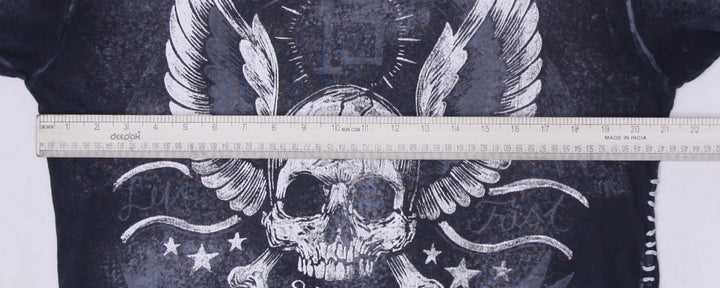 Y2K Affliction Skull Graphic Streetwear T-Shirt Size M
