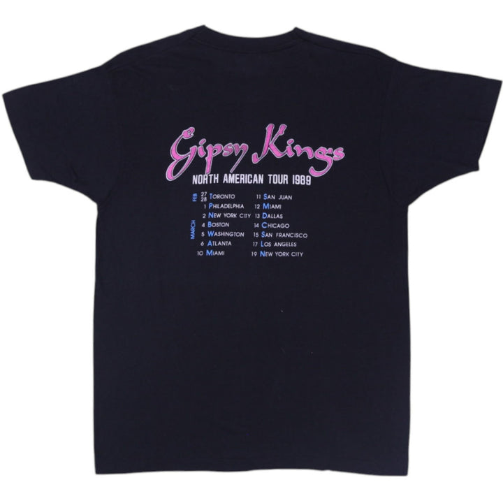 Vintage Black Gipsy Kings North American Tour 1989 Single Stitch XL T-Shirt | Migration_T-Shirts - Side View | Fashion Rerun