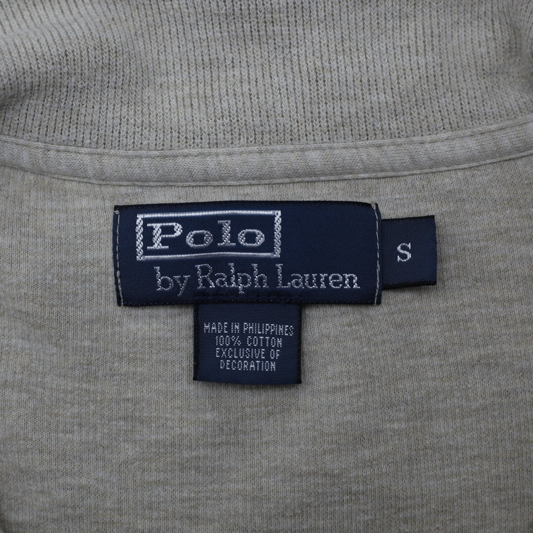 Vintage Mens Polo Ralph Lauren Pullover Gray 1/4 Zip Cotton Sweatshirt Size S | Migration_Jumper & Knitwear - | Fashion Rerun