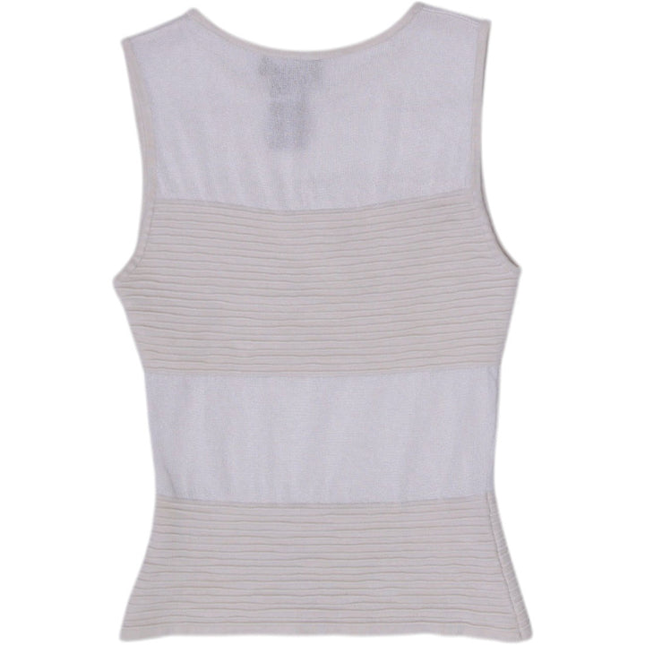 Y2K Ladies Bebe Silk Blend Ribbed Knit Tank Top Size S
