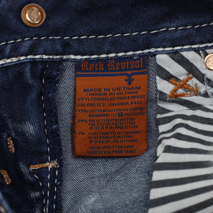 Ladies Rock Revival Johanna  Denim Embroidered Bootcut Jeans Washed Size 26 | Migration_Jeans - View 6 | Fashion Rerun