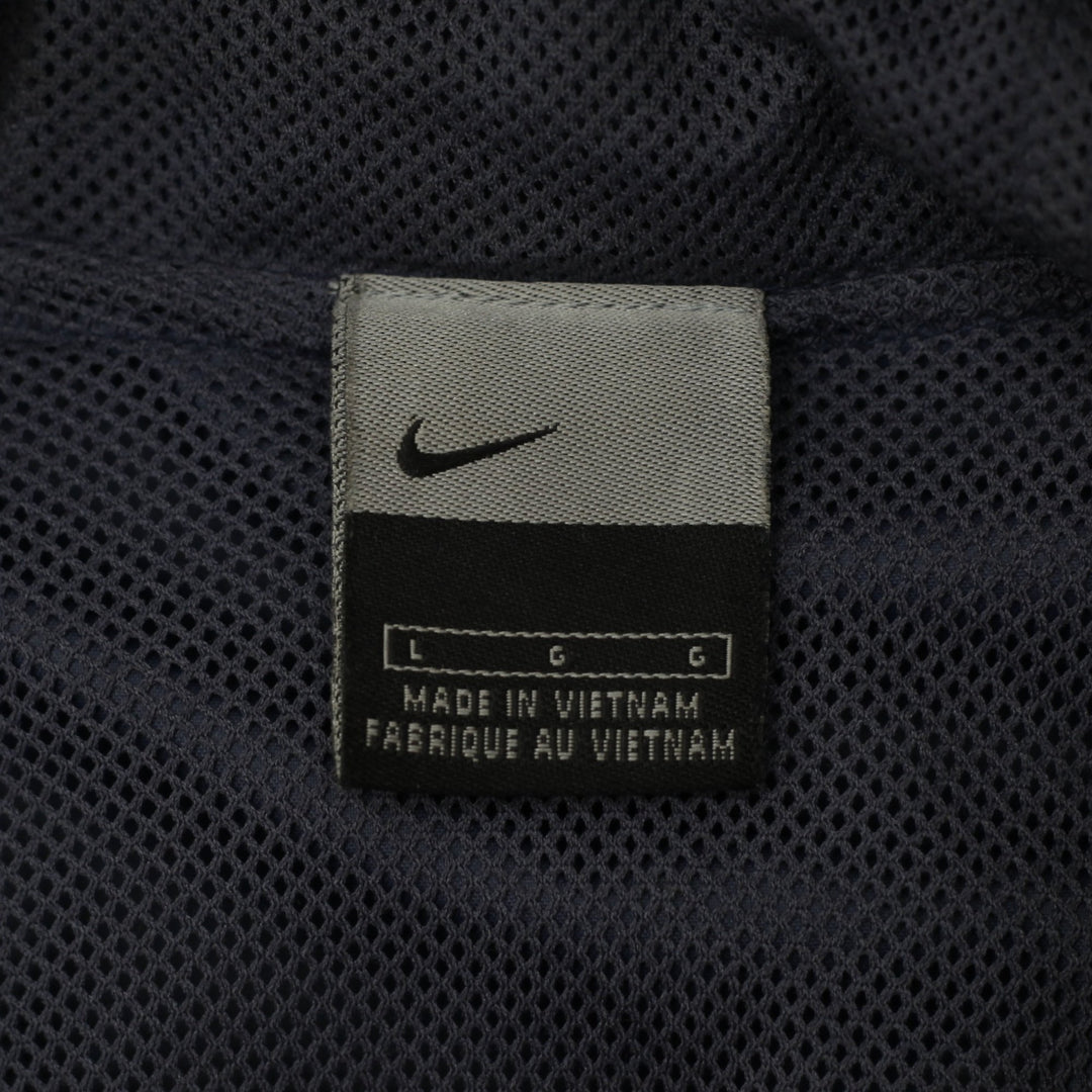 Vintage Mens Nike Windbreaker Navy Blue Hooded Lightweight Jacket Size L | Migration_Jackets - Back View | Fashion Rerun