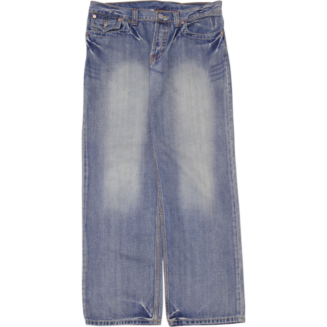 Y2K Mens True Religion Joey Flap Pocket Blue Denim Jeans Size 36x33