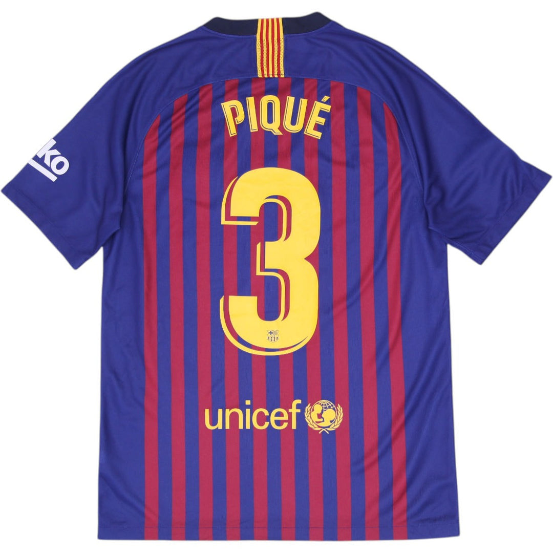Mens Nike FC Barcelona 2018-19 Home Jersey #3 PIQUÉ La Liga Soccer Shirt Medium
