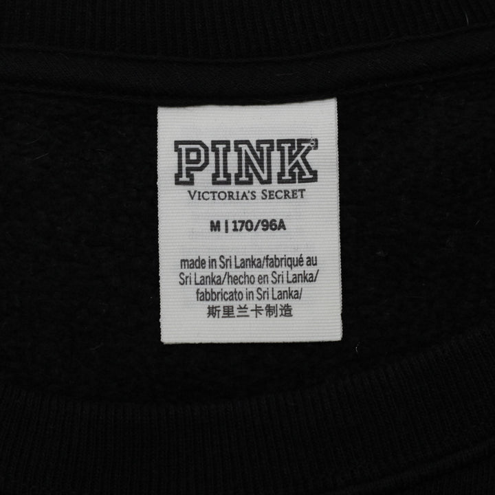 Ladies PINK Victoria Secret Crewneck Pullover Sweatshirt Black Size M