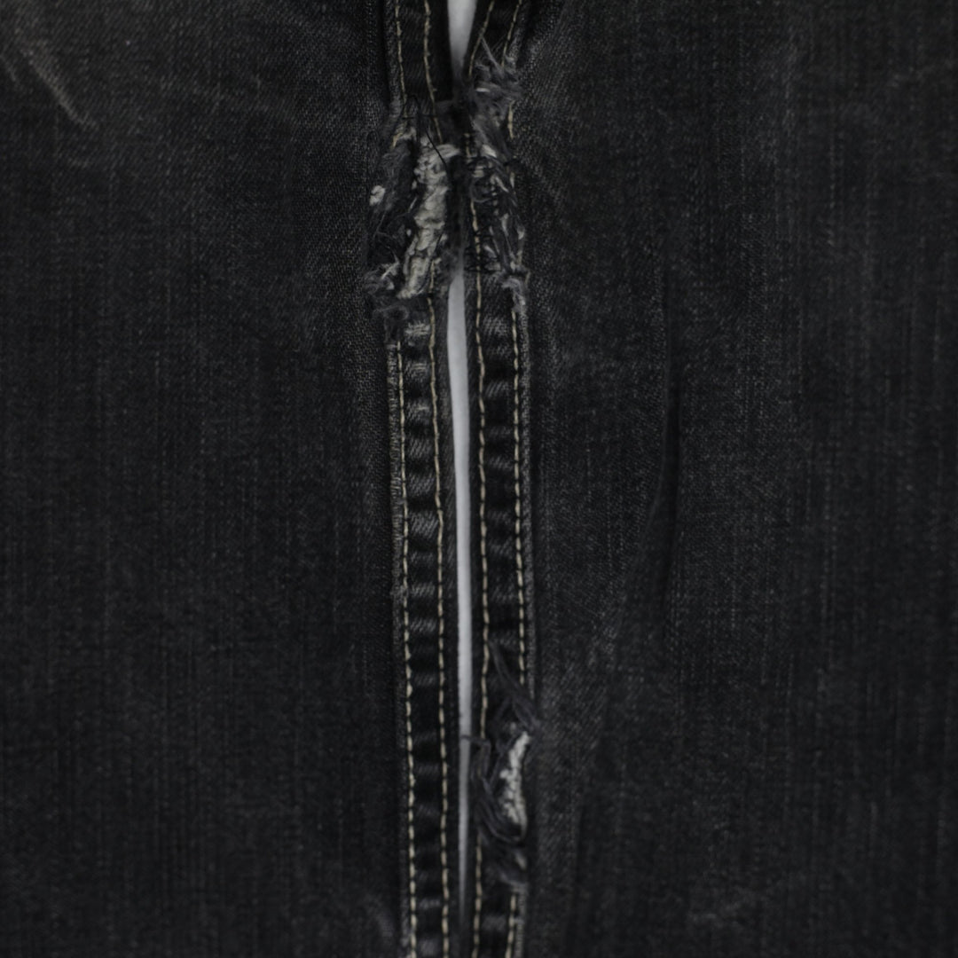 Y2K Mens Ripped Denim Worn Look Distressed Black Jeans Size 36 | Migration_Jeans & Pants - Back View | Fashion Rerun