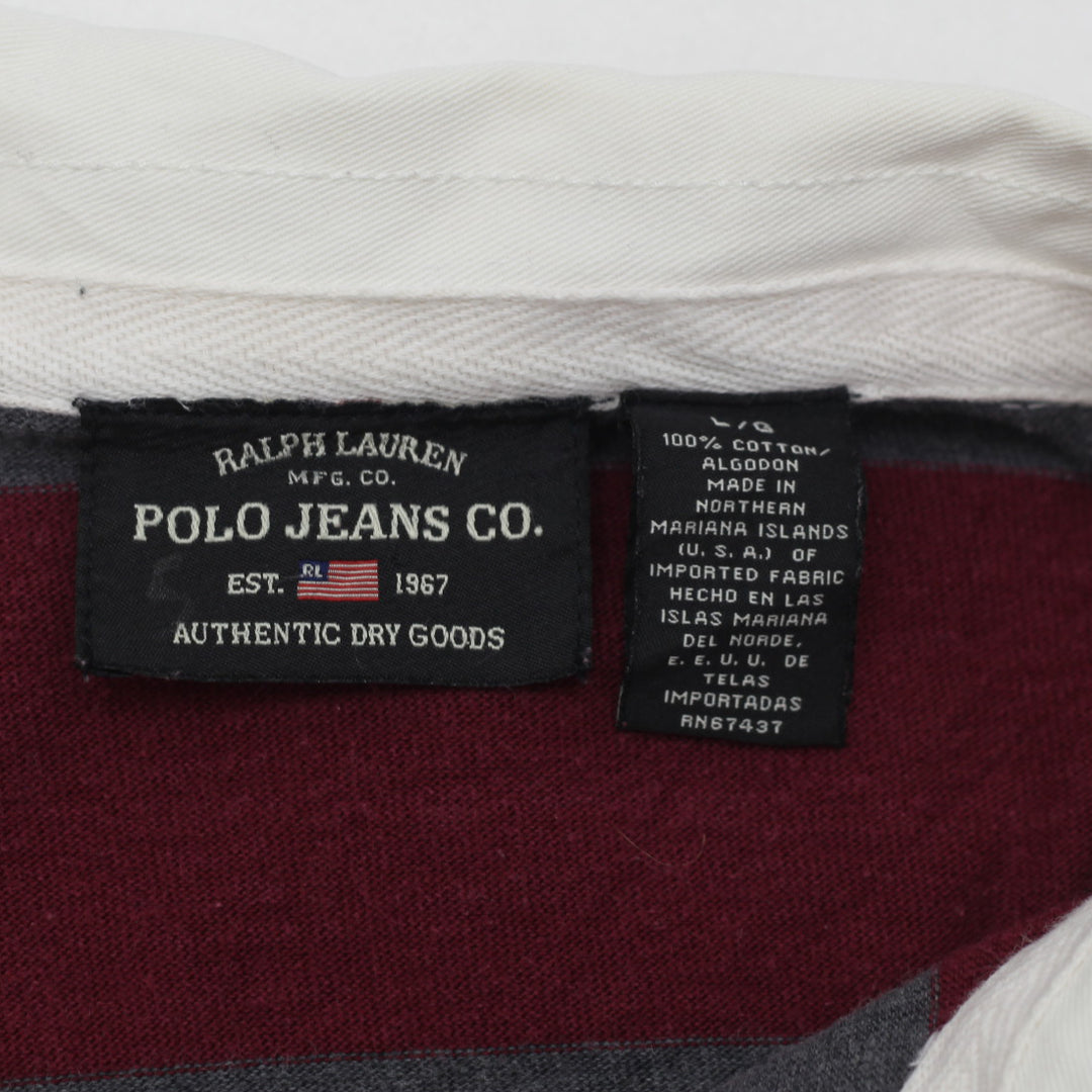 Vintage Ralph Lauren Polo Jeans Co. Striped Rugby Shirt Size Large - Fashion Rerun Vintage Migration_T-Shirt