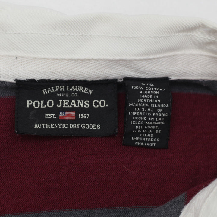 Vintage Ralph Lauren Polo Jeans Co. Striped Rugby Shirt Size Large - Fashion Rerun Vintage Migration_T-Shirt