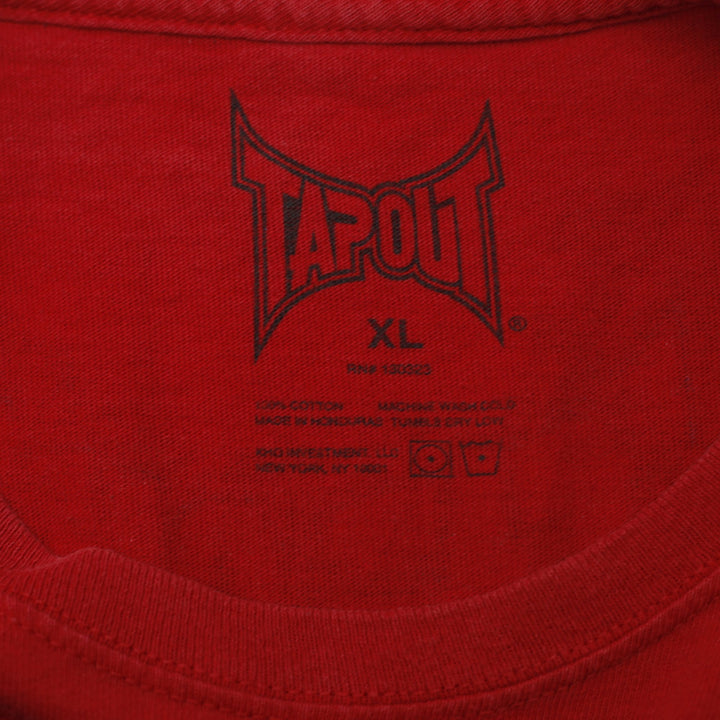 Y2K Mens Tapout Red Graphic Skulls Chains T-Shirt Size XL
