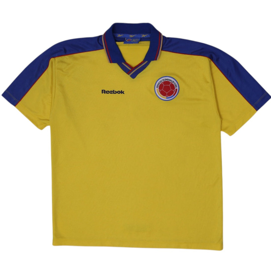 Vintage 1998 Reebok Colombia Home Football Shirt Jersey Size L