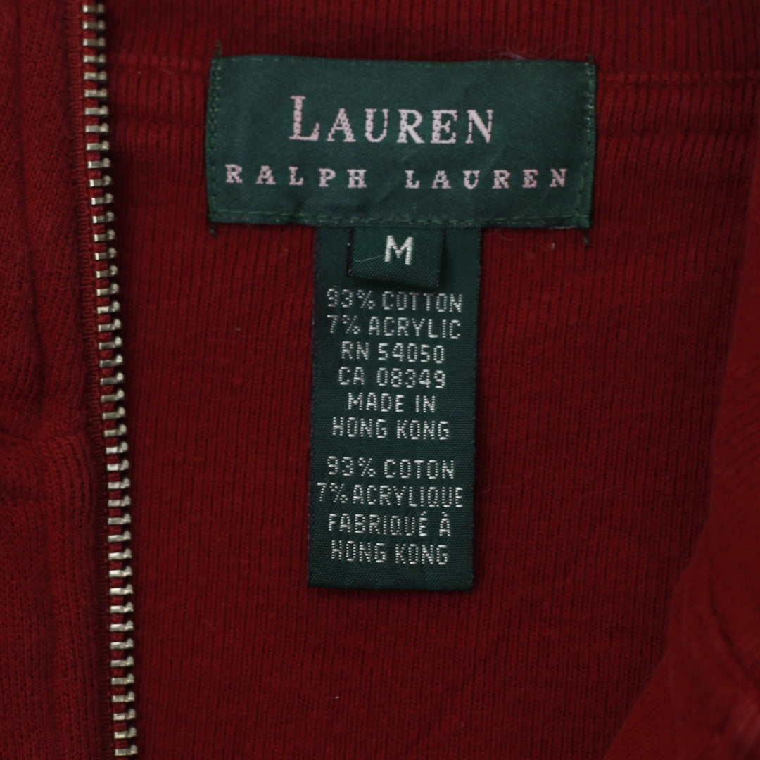 Vintage Ralph Lauren Red Quarter Zip Pullover Embroidered Sweater Size M | Migration_Jumper & Knitwear RL Col | Fashion Rerun